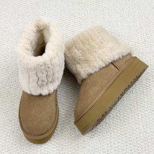 Nueva Llegada: Botas de Nieve Antideslizantes para Mujer, Cálidas y Peludas, con Calcetín Integrado, Botas de Media Pantorrilla de Felpa Cálidas y Fáciles de Poner, Calzado Femenino - Product Image 2