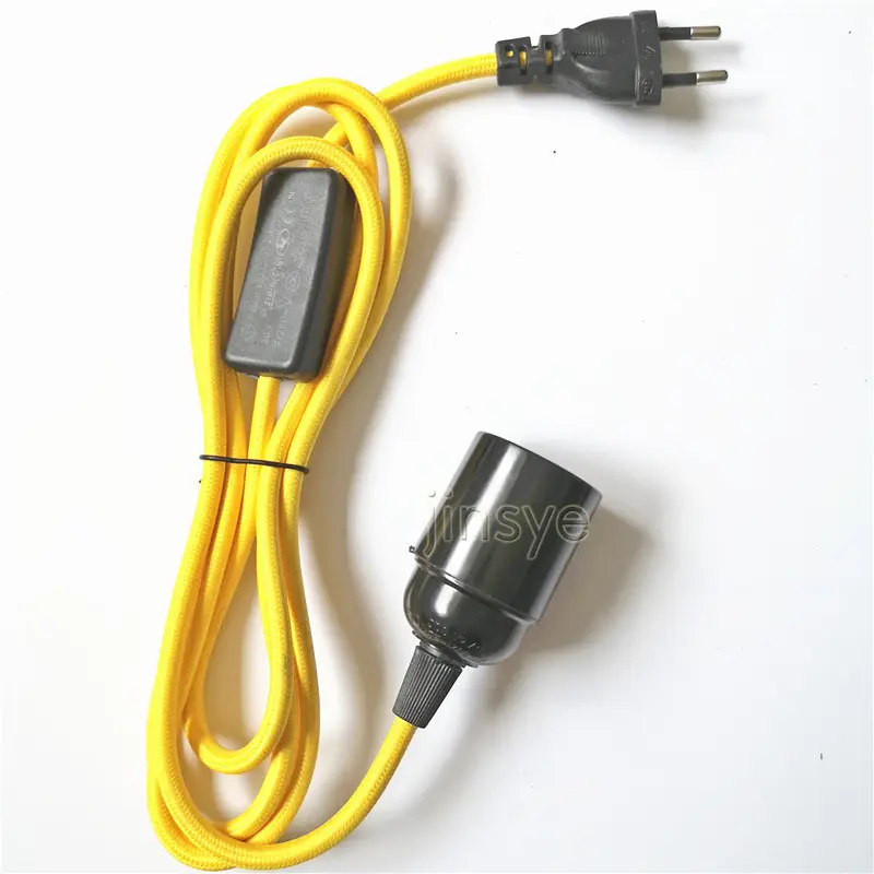 CE VDE E27 lamp holder Extension cord power plug with on off switch