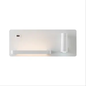 USB LED Wall Lamps Backlight Rotatable with Switch 9W Black White Color Option for Hotel Bedroom Bedside Reading Sconce