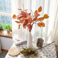 Bunga Artificial Daun Kesemek Rebus Lambat XR-CL40120 Pabrik Tanaman Hijau Grosir Pernikahan Luar Ruangan Hotel Perusahaan