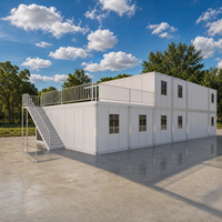 Profitez d'une longue durée de vie avec notre maison modulaire préfabriquée à deux étages à assemblage rapide, idéale pour un bureau temporaire ou une résidence.
