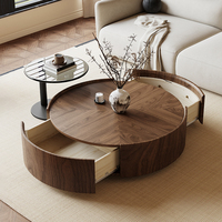 Table basse ronde en bois classique ensemble de Table basse de salon moderne en bois ensemble de Table centrale de concepteur de Style rétro pour la maison