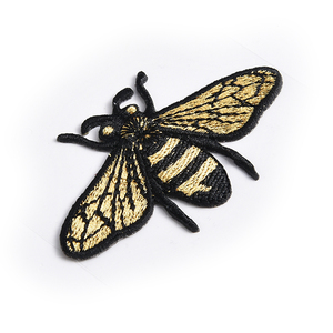 Factory Wholesale Customized Logo Cute <b>Bee</b> Embroidery Fabric - Product Image 1