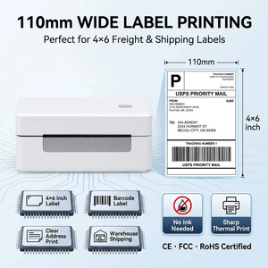 Impresora de Códigos de Barras de Alta Precisión WCMI para <span class=keywords><strong>Seguimiento</strong></span> de Activos, Impresora Térmica de Escritorio de 110 mm, Gestión Digital de Inventario, Salida Estable - Product Image 3