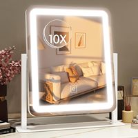 Nouvel Arrivage : Miroir de Maquillage de Table LED avec Bande Lumineuse, Miroir Cosmétique de Bureau en Métal Tactile – Idéal pour Anniversaire