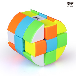 Cubo de Rubik cilíndrico Qiyi 3x3, rompecabezas de disco redondo de color sólido, juguete educativo para niños de 8 a 13 años - Product Image 3