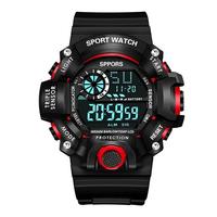 Montre de sport numérique pour homme, style WR30M, étanche, montre-bracelet électronique avec lumière LED, alarme, chronomètre