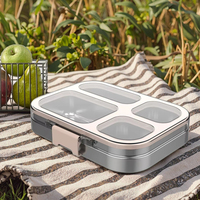 ODM Boîte à bento pour enfants Boîte à lunch isolée Conteneurs à lunch étanches avec 4 compartiments Boîte à lunch pour l'école Sans Bpa