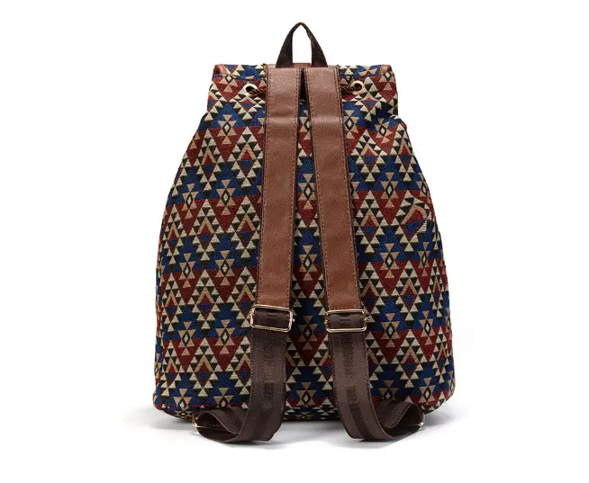 National style trip canvas backpack embroidered retro style handbag fashion simple casual girl school student backpacK