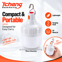 Ampoule LED rechargeable pour le camping, 40W, lampe de tente portable avec crochet pour la maison, alimentation de secours en cas d'urgence