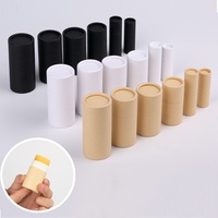 Tube kertas kraft biodegradable 2 oz untuk deodoran, dan tube kertas kraft 0,3 oz untuk lip balm dan minyak wajah (dengan cetakan).