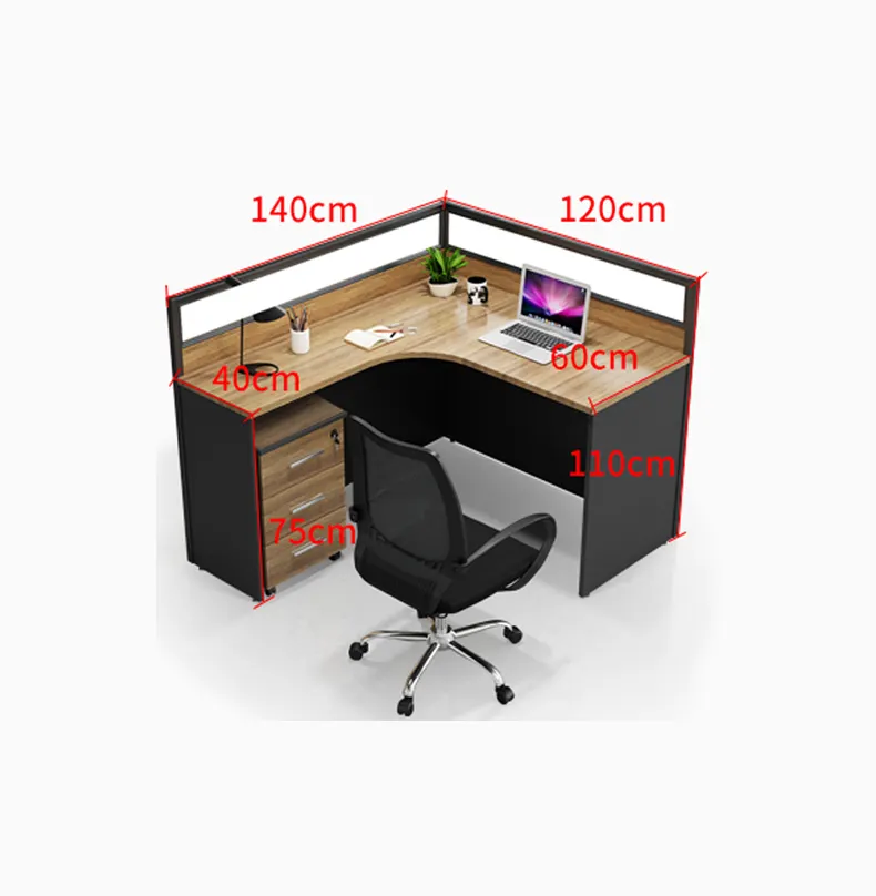 Простой деревянный Офисный Компьютерный стол и стул комбинации перегородка учительский стол с передвижной шкаф