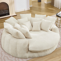 Canapé rond compressé en chenille, grand fauteuil douillet, canapé lounge confortable, emballé sous vide, livraison rapide, stock Canada