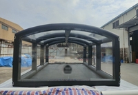 Tente de stationnement pour voiture gonflable en bâche PVC anti-poussière durable avec pompe à air électrique