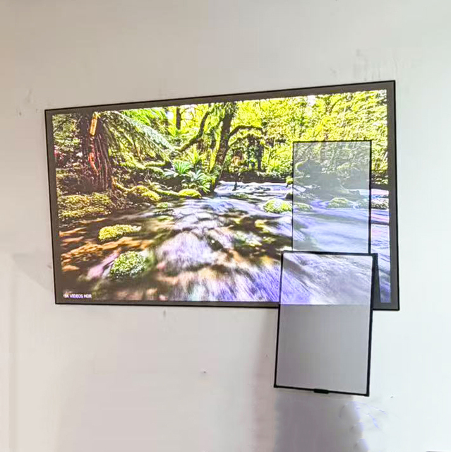 Fixed Frame Screen 4K HD ALR Grey Crystal Projection Screen for Short & Long Throw Projector Screens for Laser TV Home Theater