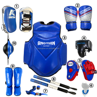 Ensemble en Gros Personnalisé LOGO Équipement d'Entraînement de Boxe MMA Tenue de Boxe Protection Coquille en Cuir Set de Boxe Muay Thai
