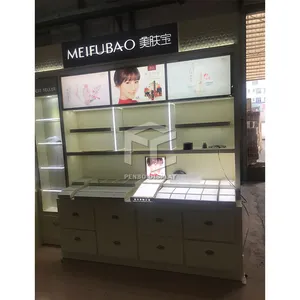 Commercial Merchandising Beauty Salon Cases Make Up Stand Gondola Showcase Retail Shop Decoration Cosmetic Display Cabinet