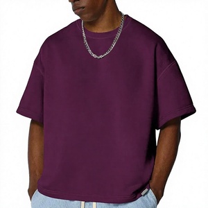 T-shirt Homme Oversize Uni à Manches Courtes Col Rond Décontracté en Jersey Tricoté 100% Coton Respirant Écologique - Product Image 1