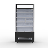 Réfrigérateur de supermarché à rideau d'air multicouche avec écran LED et 4 étagères intégrées, contrôle numérique de la température réglable
