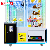 Machine à griffes en fer pour 4 joueurs, grue d'arcade, attrapeur de peluches et de cadeaux, à monnayeur, avec écran LED anglais personnalisable, pour centre commercial