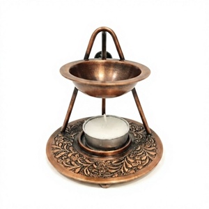 Popular Brass Aromatherapy Perfume Lamp With Candle Holder Floral Design All Season Use Incense Holder On Sale - Product Image 1
