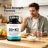 Kapsul Superfood Vitamin D3 K2 5000 IU Magnesium B6 Zinc Quercetin untuk Energi, Imunitas, dan Kesehatan Otot