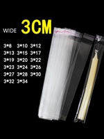 Sac de 3 cm de large en plastique auto-adhésif OPP Slim Recharge de stylo Baguettes Bougie Sac d'emballage transparent Sac d'encens Bouddha