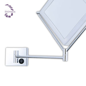 Usine nouvellement fixé au mur carré miroir de <span class=keywords><strong>maquillage</strong></span> Led grossissant sans buée pivotant douche miroir de rasage - Product Image 4