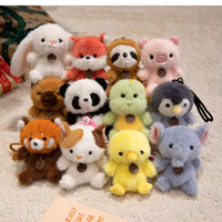 Porte-clés en peluche super doux en forme d'animaux de dessin animé, pendentifs mignons pour enfants (chat, ours, canard, lapin) - Vente en gros