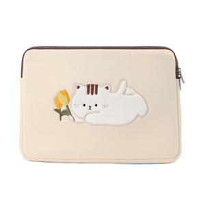 Sac d'ordinateur portable en polyester moelleux de style coréen moderne personnalisé de 11 à 17 pouces avec fermeture à glissière durable mallette portable mallette - Product Image 3