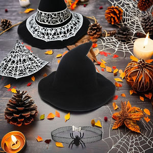Vente chaude <span class=keywords><strong>Halloween</strong></span> Noir Oxford Tissu Sorcière Chapeau Pliable Partie Prop pour Enfants et Adultes pour Bonbons <span class=keywords><strong>Maquillage</strong></span> - Product Image 4