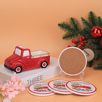 Redeco Vintage Weihnachtsfiguren Keramik-Untersetzer-Set, Glasierte Steinzeug-Weihnachtstassenhalter, Großhandel Feiertagsdekoration