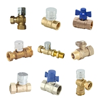WRAS NSF certifié 1/2 pouces-2 pouces CW617 compteur d'eau magnétique verrouillage vanne à boisseau sphérique en laiton verrouillable vanne à boisseau sphérique en laiton avec clé