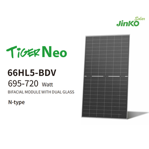 แผงโซลาร์เซลล์ 710W 695W 700W 705W 710W 715W 720W แบบสองหน้า กระจกสองชั้น ชนิด N รุ่น 66HL5-BDV - Product Image 5