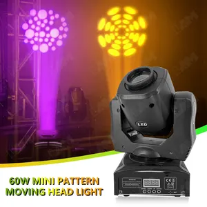 DJ High Quality 60W LED Spot Moving Head Lyre Beam Light 8 Gobos Mini Projector DMX Professional Stage Light For Disco Party Bar