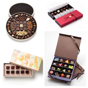 กล่องกระดาษบรรจุภัณฑ์ช็อกโกแลตรูปสี่เหลี่ยมผืนผ้า MJJ พร้อมช่องและริบบิ้นสำหรับบรรจุภัณฑ์อาหาร คุกกี้ กล่องของขวัญคริส<span class=keywords><strong>ต</strong></span>์มาส - Product Image 6