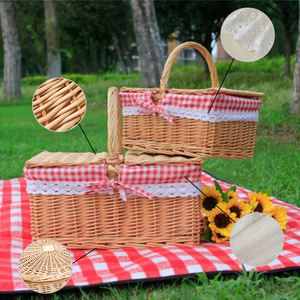 Cesta de picnic tejida a mano directa de fábrica, cesta de almacenamiento multifuncional para compras - Product Image 3
