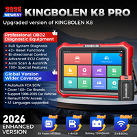 KINGBOLEN K8 PRO Escáner de Diagnóstico Universal para Automóviles, Sistema Completo OBD2, Codificación ECU, Función FCA AutoAuth, Rojo