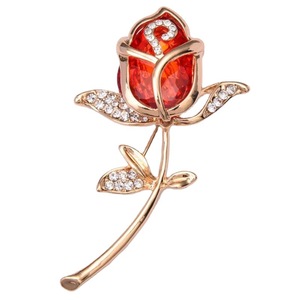 Broche de corsage haut de gamme pour femme, motif rose, en verre cristal, tulipe, pour mariage et mariée, très tendance - Product Image 5