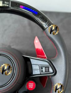 <span class=keywords><strong>Volante</strong></span> de coche HZ, accesorios para coche, <span class=keywords><strong>volante</strong></span> de fibra de carbono de cuero para <span class=keywords><strong>Audi</strong></span> S6 S7 <span class=keywords><strong>A4</strong></span> A5 A6 A7 Q3 Q5 A3 S3 S8 R8 - Product Image 4