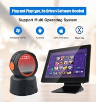 Escáner de Códigos de Barras 1D 2D QR USB CMOS de Alta Velocidad, Modo de Escaneo Manual con Detección Automática, para Tiendas Minoristas, Supermercados, Restaurantes, Almacenes, RS232