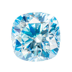 Moissanite de couleur bleue en forme de coussin, couleur or, 1ct 2ct 3ct 4ct 5ct VVS avec certification GRA, pierre de moissanite - Product Image 3