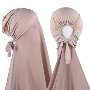 Toptan Premium kalite hazır stok Modal kravat kadınlar Muslin şifon Hjiab ve eşleşen Innercap ile undercap