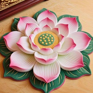 Tapis chinois à motif de lotus pour salon, usage domestique, position assise à genoux, salle bouddhiste, méditation, temple, tapis de sol sur le thème du lotus - Product Image 4