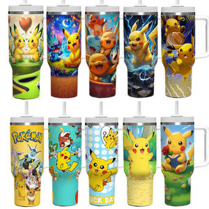 New Wholesale Customized <strong>Pokemoned</strong> Cartoon Tumbler Stainless Steel Vacuum Insulated Water Bottle Cup with Handle and Straw - Product Image 2
