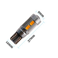 T10 Canbus 10 LED SMD5630 Lumière d'urgence et de stationnement pour voiture Rouge/Bleu/Blanc 12V 37x12mm 1.8W Sans erreur W5W Sans OBC