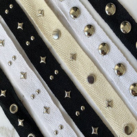 Accessoires de vêtement ruban de coton vente en gros ruban de coupe à rivets et à œillets pyramidaux pour vestes