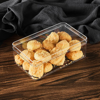 Boîte d'emballage en plastique rigide PS de qualité alimentaire, épaisseur 1 mm, haute transparence, pour bonbons, gâteaux carrés, biscuits, en-cas, modèle JNH-023