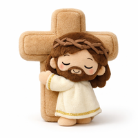 Peluche personnalisée magnétique Jésus avec croix détachable, adorable jouet religieux en peluche pour enfants et cadeaux d'église