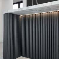 Armoire de cuisine moderne cannelée foncée contemporaine avec évier de robinet de panier de tiroir de charnière pour l'usage d'appartement